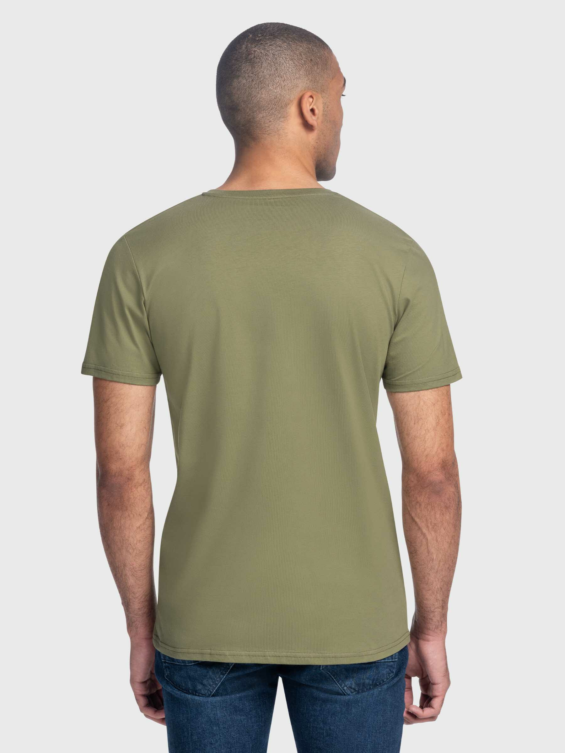 Onschuld Ass Expliciet New York T-shirt Olijfgroen V-hals kopen? Extra lang - Girav