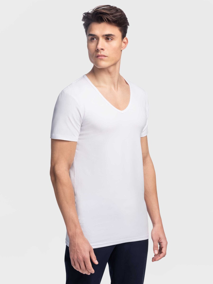 wassen borduurwerk Regenachtig 2-pack Hong Kong T-shirts Wit - Voor lange mannen - Girav