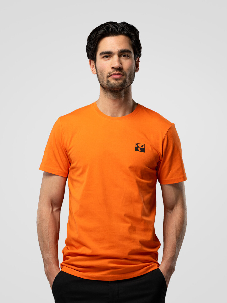 Gek Loodgieter Kudde Oranje T-shirt met logo voor heren kopen? Extra lang | Girav