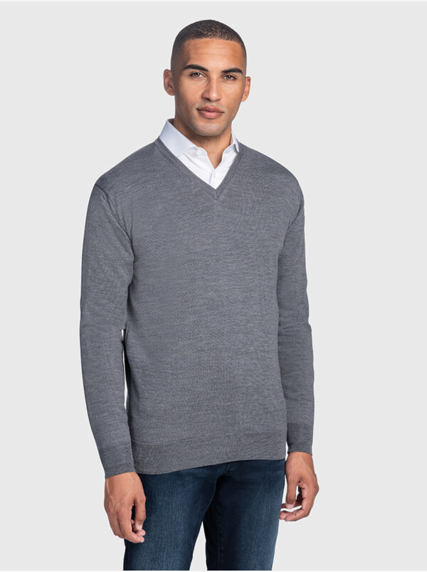Kingston pullover, Mid grey melange
