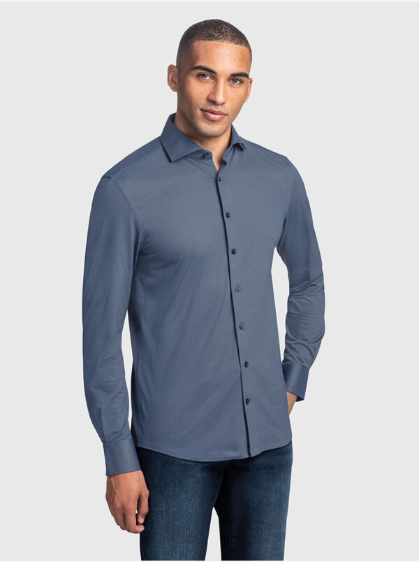 Pisa Strijkvrij Overhemd, Jeans blue