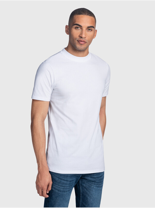 San Diego High-neck T-Shirt heavy, 2-pack wit