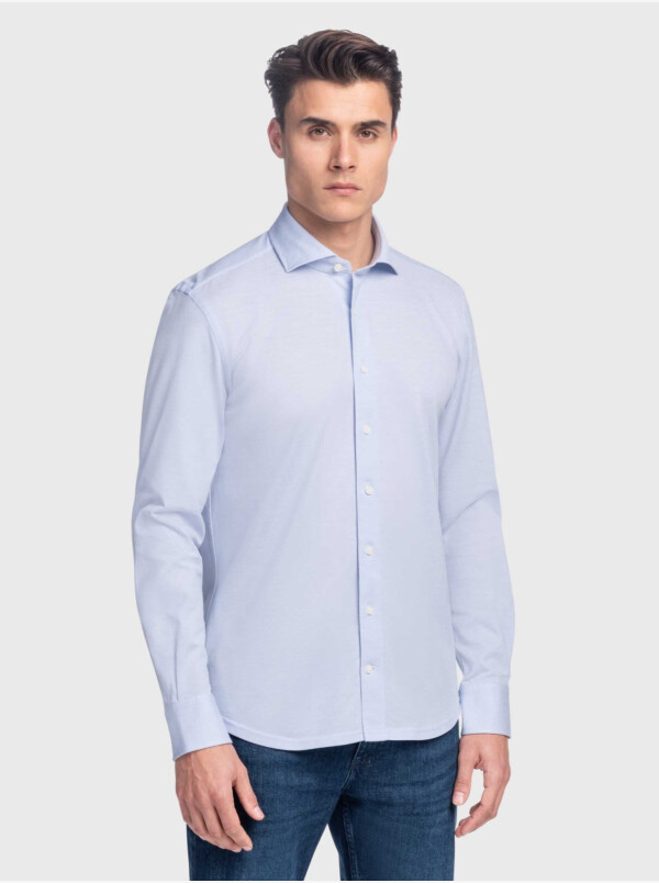 Palermo Piqué Shirt, Light blue oxford