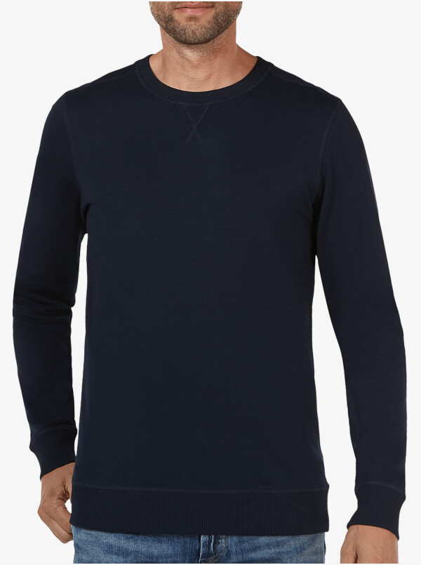 Lange navy ronde hals regular fit Girav Princeton Light sweater voor mannen