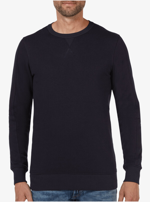 Lange navy ronde hals regular fit Girav Cambridge sweater voor mannen