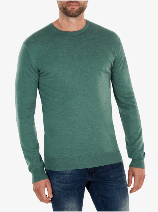 Ontario Crewneck pullover, Green melange