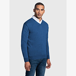 Kingston Merino pullover, Jeans blue